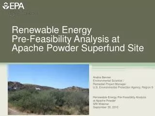 Renewable Energy Pre-Feasibility Analysis at Apache Powder Superfund Site