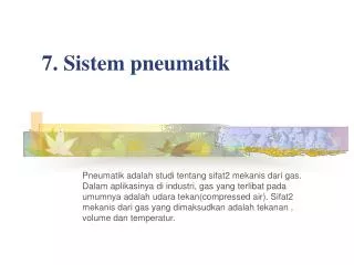 7. Sistem pneumatik