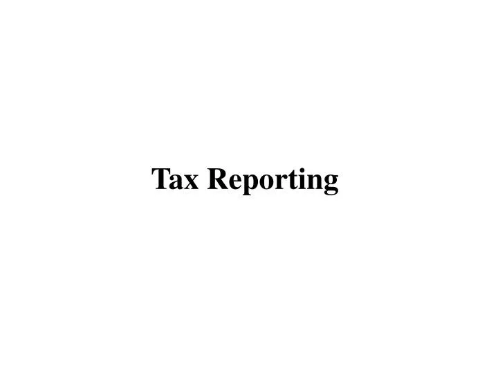 tax reporting