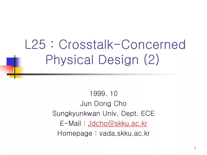 l25 crosstalk concerned physical design 2
