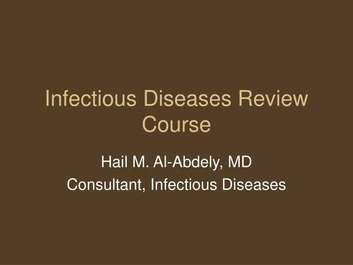 infectious diseases review course