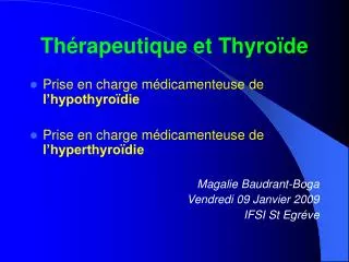 th rapeutique et thyro de