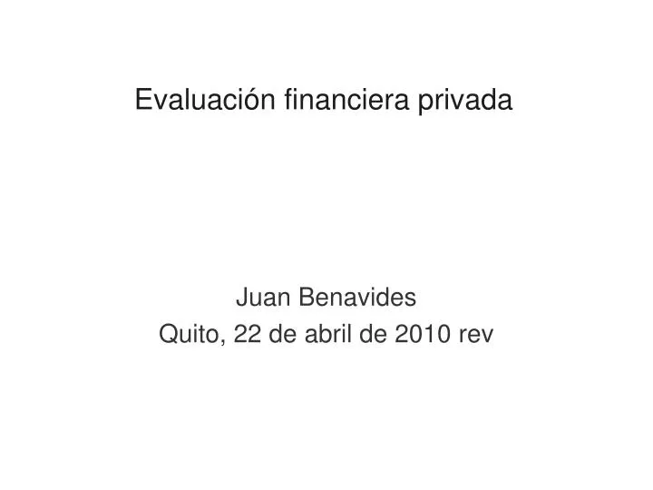 evaluaci n financiera privada