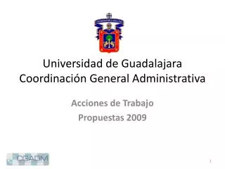 universidad de guadalajara coordinaci n general administrativa
