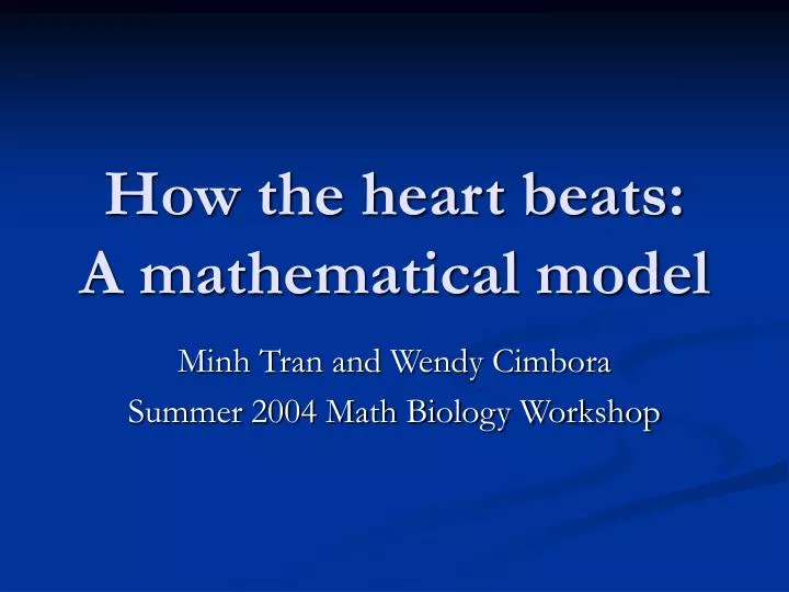 how the heart beats a mathematical model