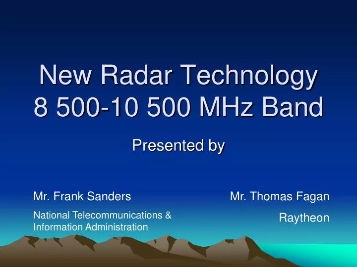 new radar technology 8 500 10 500 mhz band