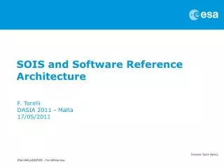 SOIS and Software Reference Architecture