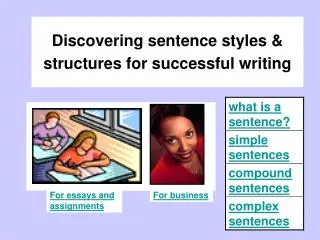 Discovering sentence styles &amp; structures for successful writing