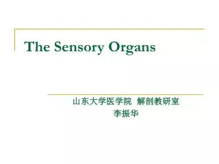 The Sensory Organs