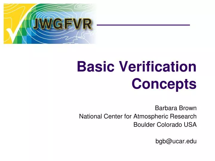 basic verification concepts