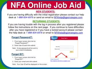 NFA Online Job Aid