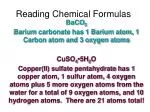 Reading Chemical Formulas - slide 1