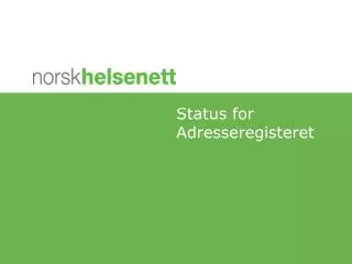 Status for Adresseregisteret