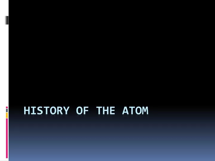 history of the atom