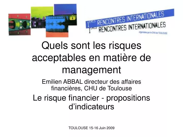 quels sont les risques acceptables en mati re de management