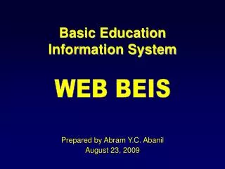 Basic Education Information System