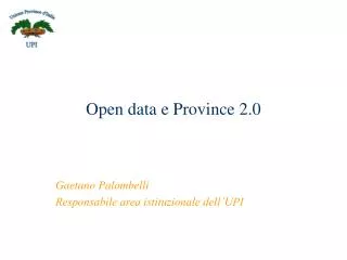 Open data e Province 2.0
