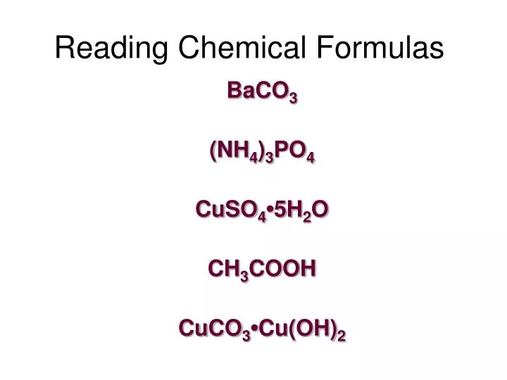 reading chemical formulas