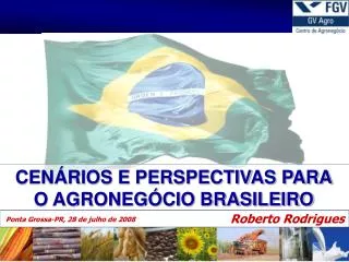 CENÁRIOS E PERSPECTIVAS PARA O AGRONEGÓCIO BRASILEIRO