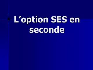 l option ses en seconde