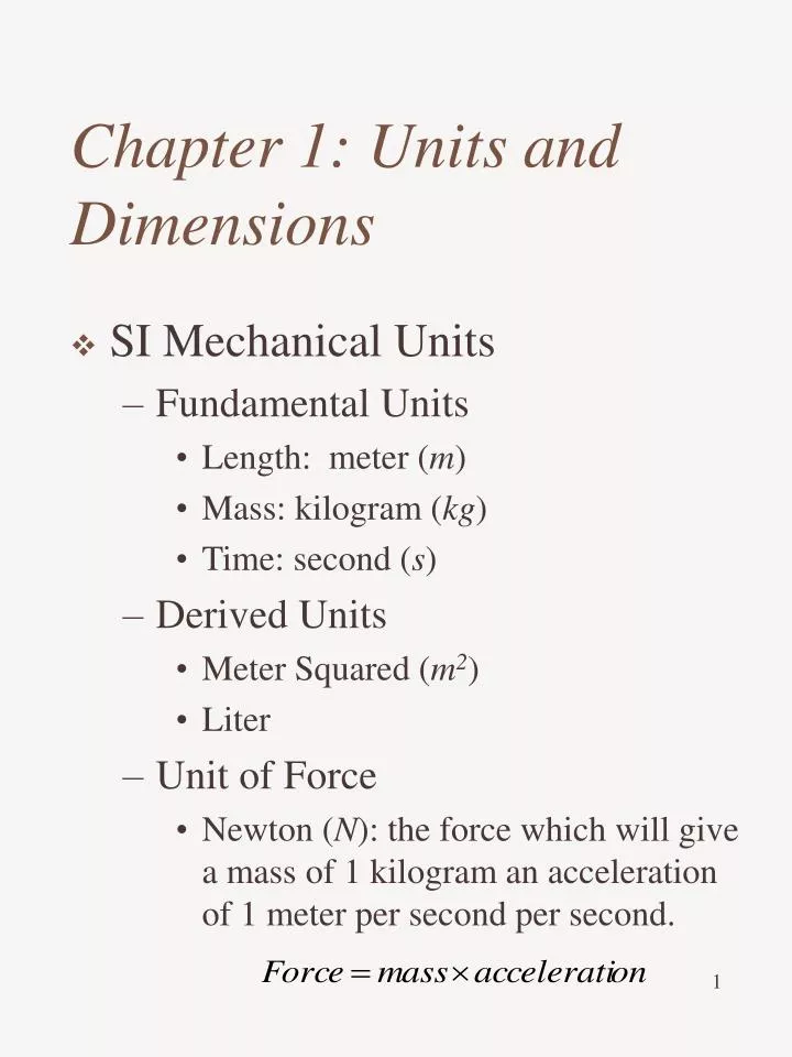 chapter 1 units and dimensions