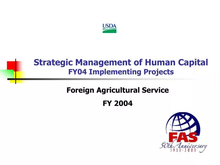 strategic management of human capital fy04 implementing projects