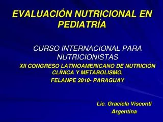 evaluaci n nutricional en pediatr a