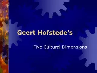 Geert Hofstede's