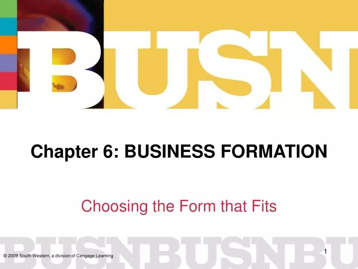 chapter 6 business formation