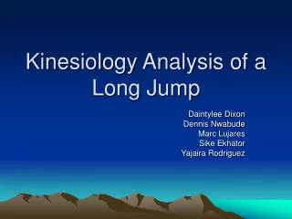Kinesiology Analysis of a Long Jump