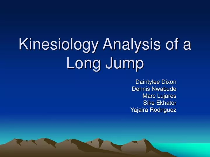 kinesiology analysis of a long jump