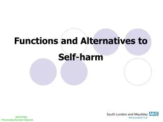 Functions and Alternatives to Self-harm
