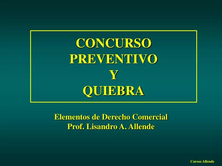 concurso preventivo y quiebra