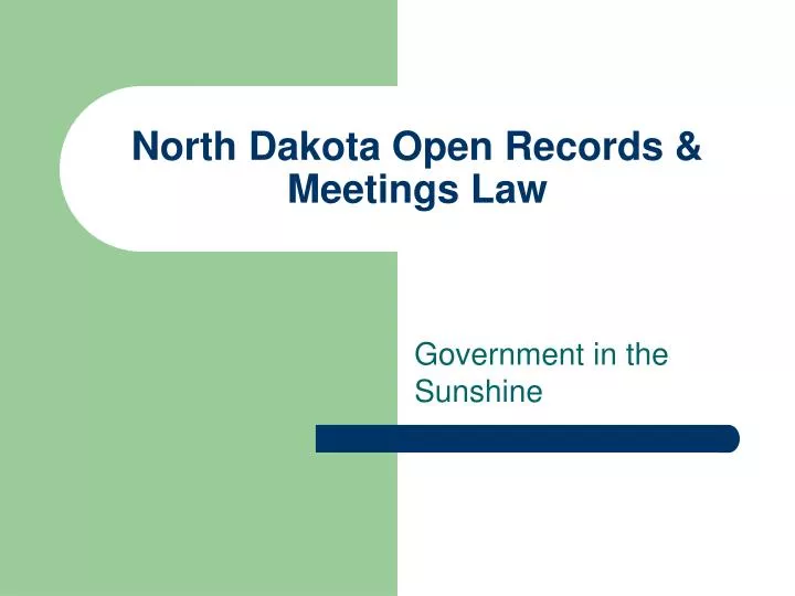 north dakota open records meetings law