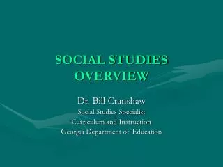 SOCIAL STUDIES OVERVIEW