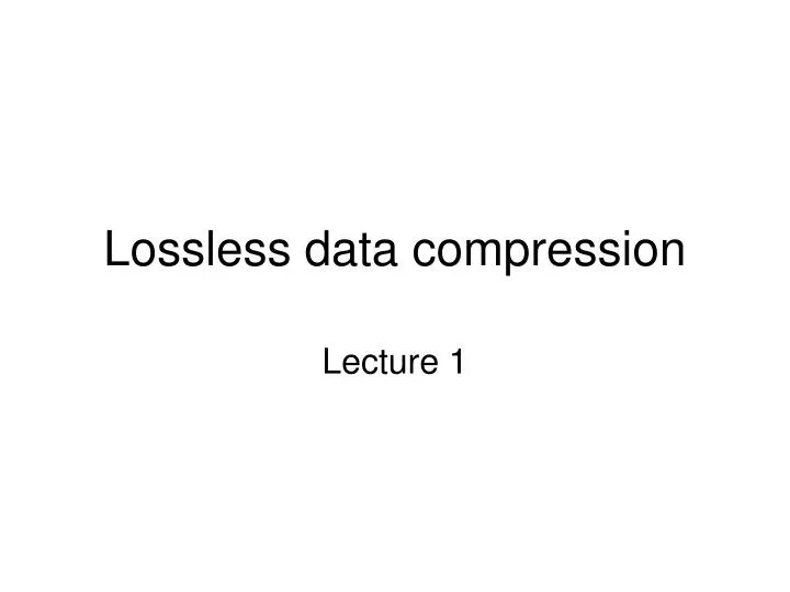 lossless data compression