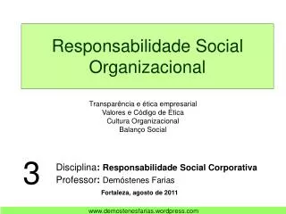 Responsabilidade Social Organizacional