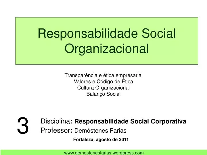 responsabilidade social organizacional