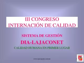 III CONGRESO INTERNACIÓN DE CALIDAD