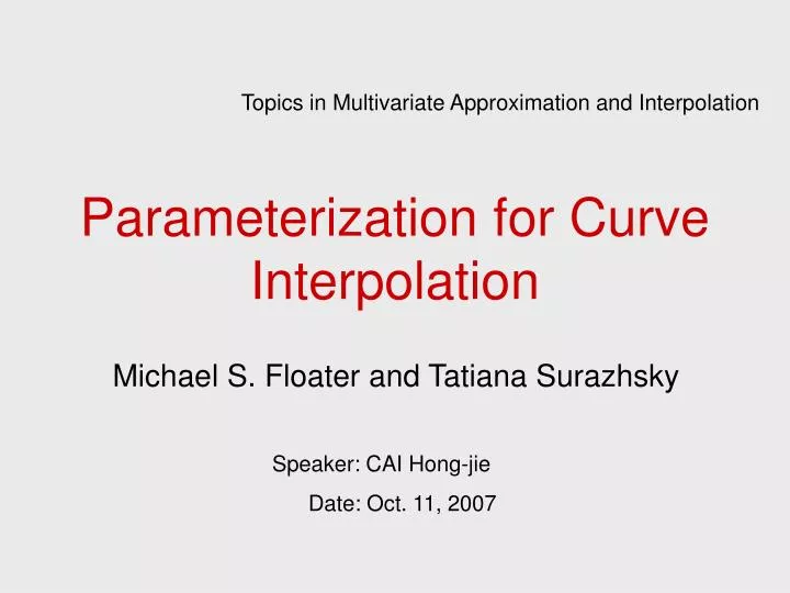 parameterization for curve interpolation