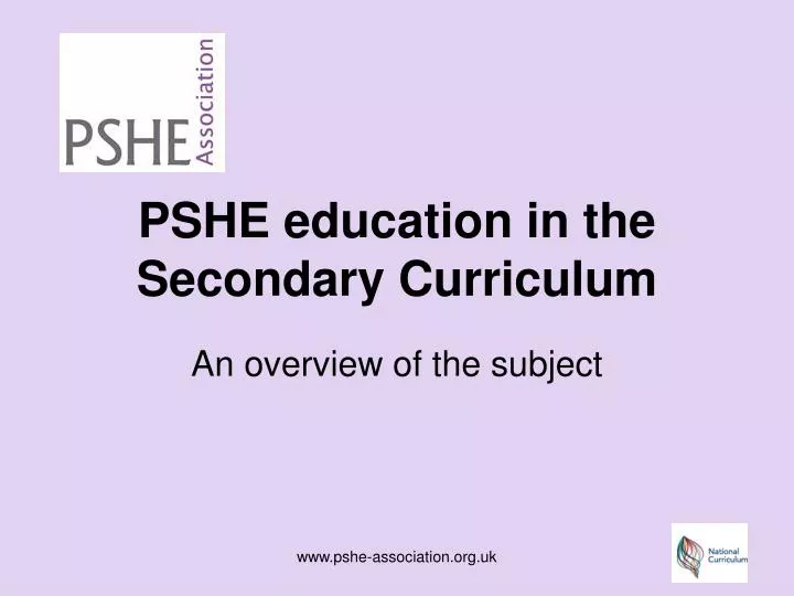 pshe education in the secondary curriculum