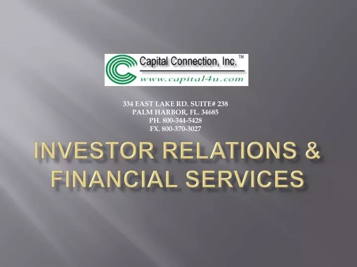 investor relations financial services