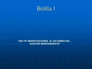 Bolilla I