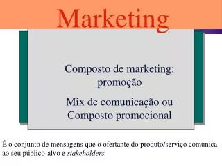 Composto de marketing: promoção Mix de comunicação ou Composto promocional
