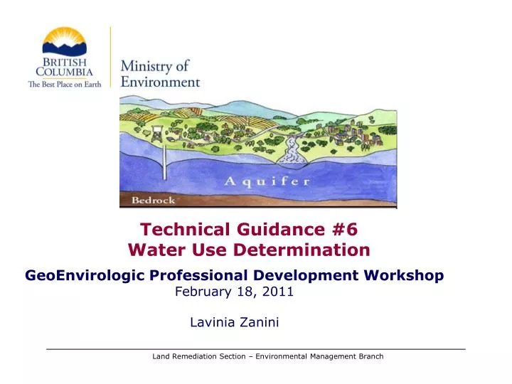 technical guidance 6 water use determination