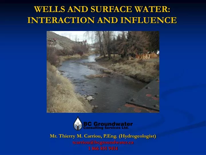 wells and surface water interaction and influence