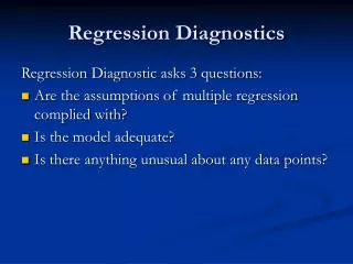 Regression Diagnostics