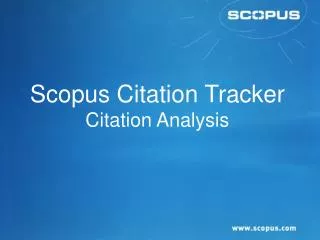 Scopus Citation Tracker Citation Analysis