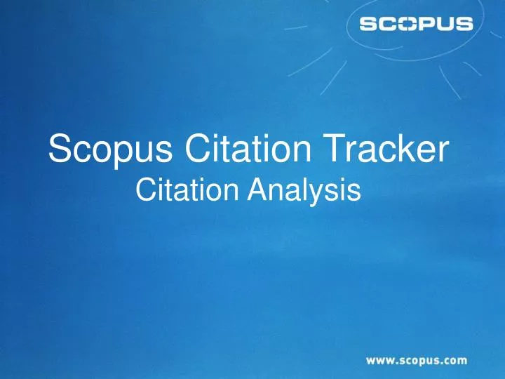 scopus citation tracker citation analysis