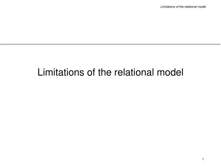limitations of the relational model
